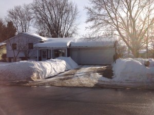 Note the mailbox (bottom right) to get a perspective on the snow's height.